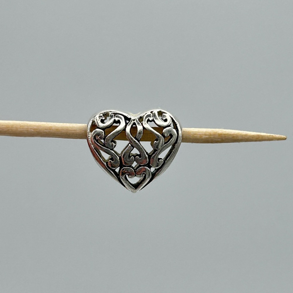 IBB Sterling Silver Heart Charm; fits on Pandora Bracelets - Picture 4 of 4